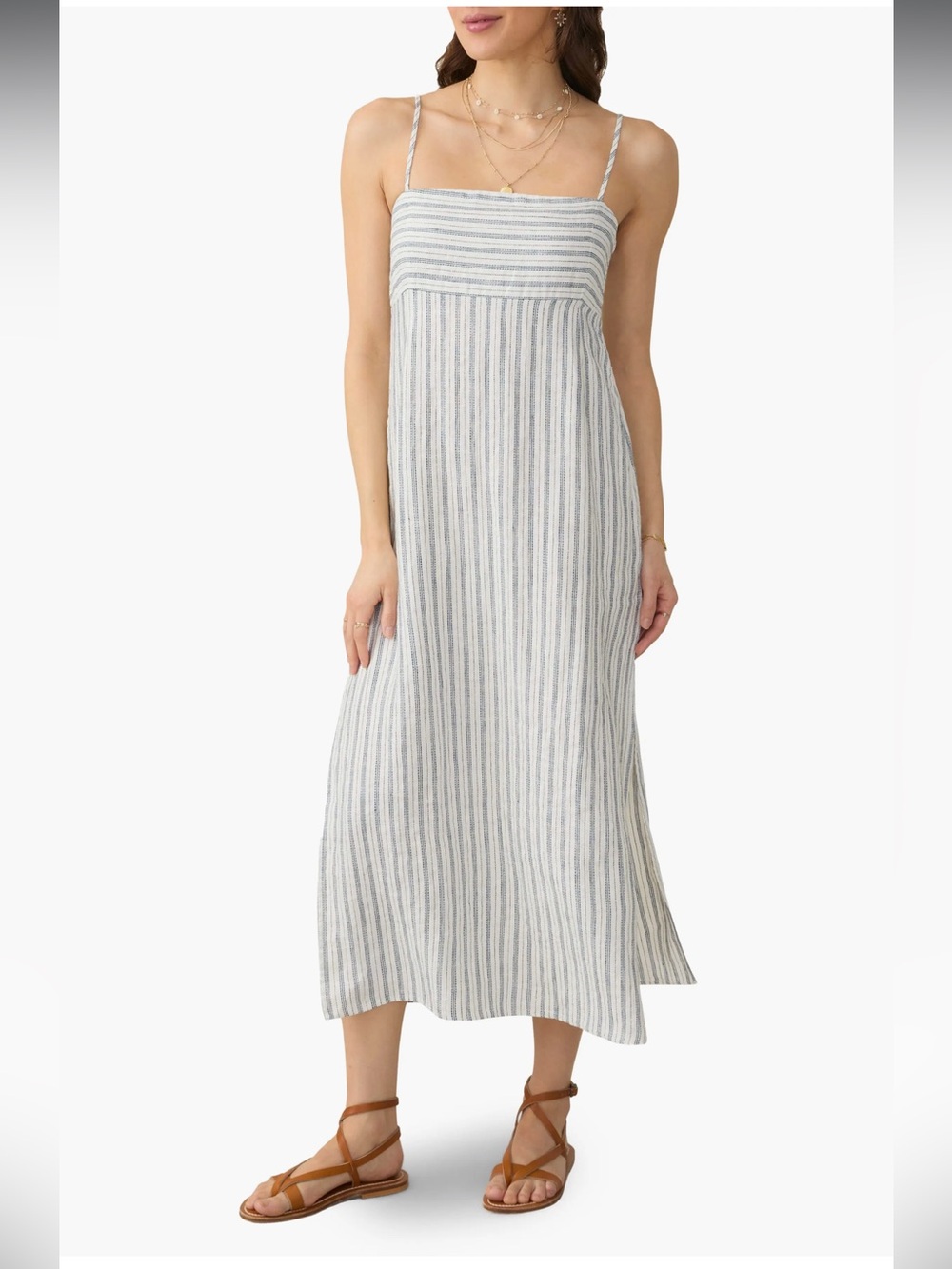 FAHERTY | NWT Sienna Linen Sun Dress in Oceanside Stripe, Size XL